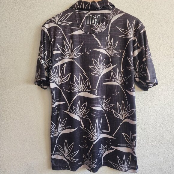 Oahu Polo Shirt Mens XS Floral Bird Paradise UV Block Performance Golf Tropical - Picture 5 of 8